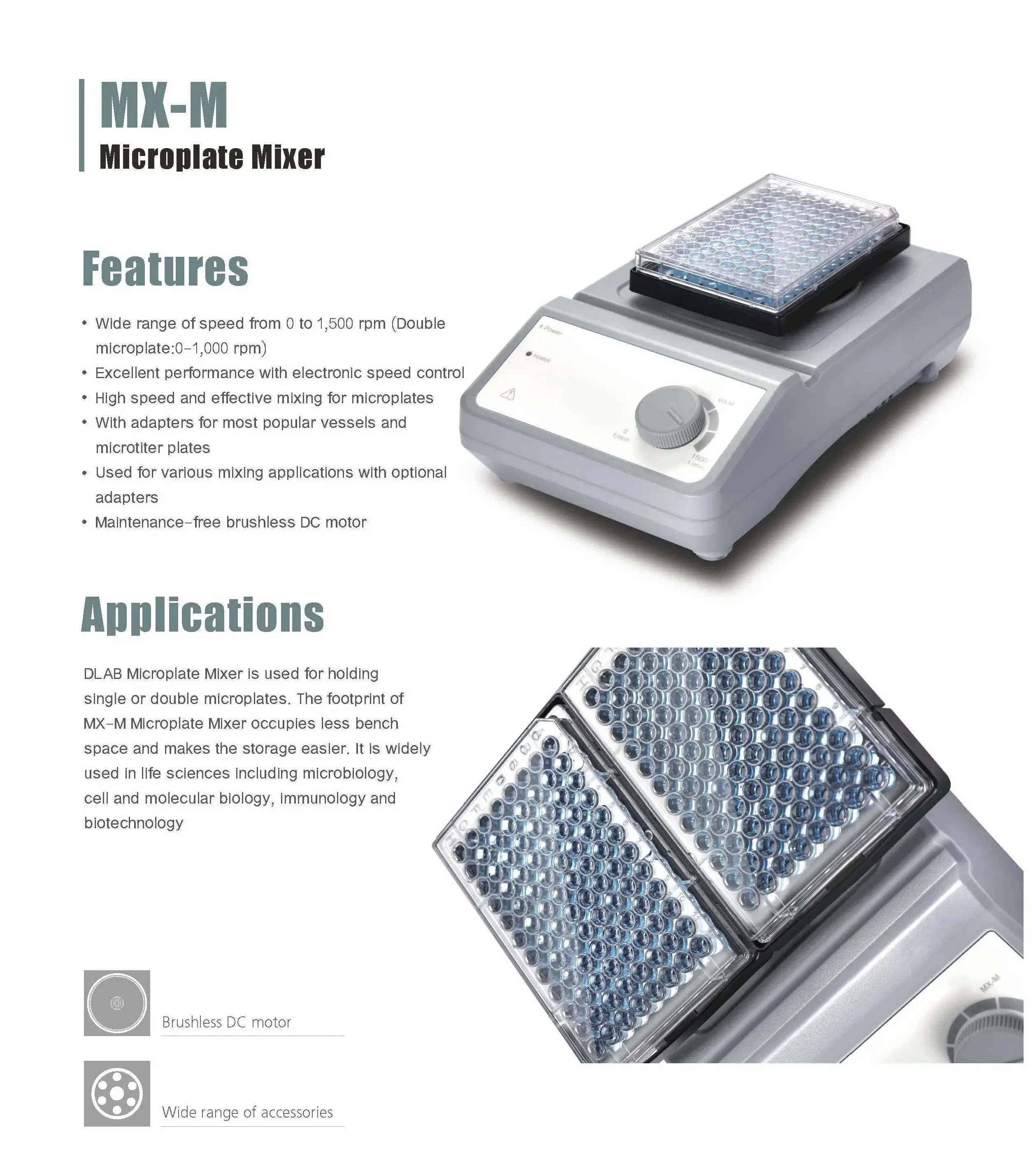 Laboratory Sample Mixer MX‑M Roller Type for 96‑well Plate Mixing