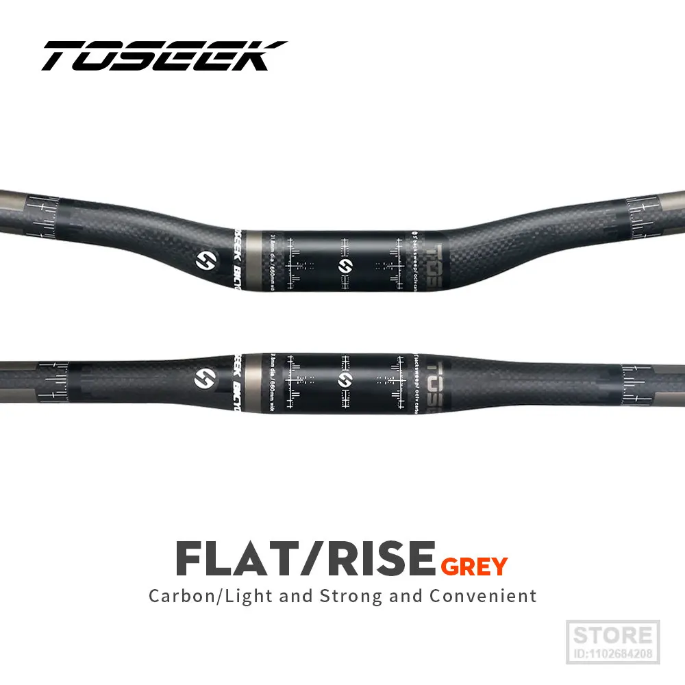 

TOSEEK Carbon Handlebar MTB Flat Or Rise 31.8*580/600/620/640/660/680/700/720/740/760mm Matte Bike Parts