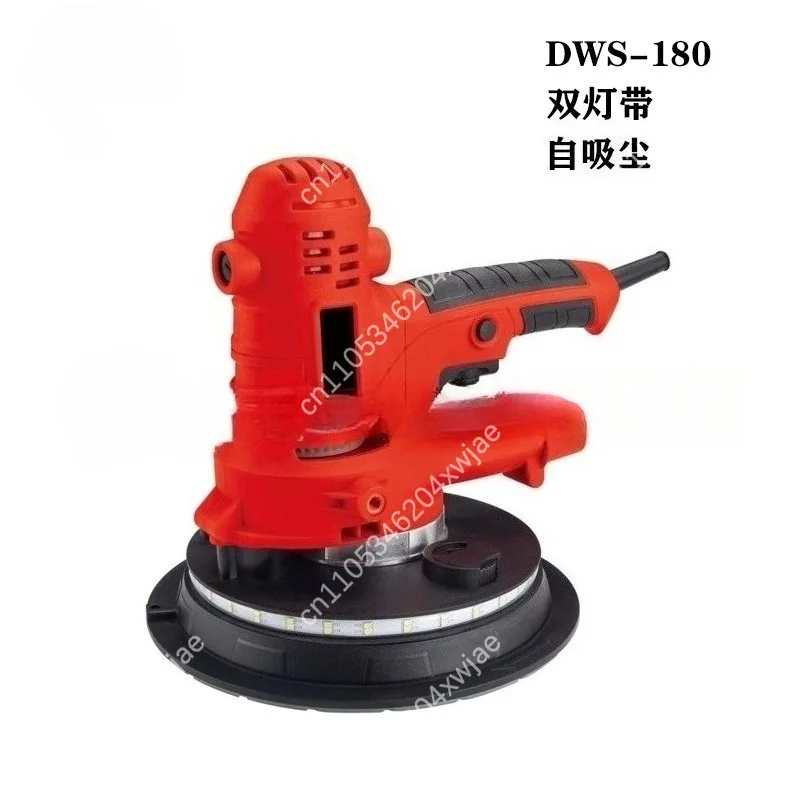 Handheld Self Priming Drywall Sander Polisher Dustless Wall Grinder with Dual LED Work Light 180mm