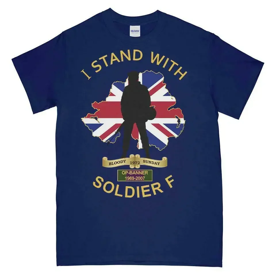 I Stand with Soldier F Printed T-Shirt 100% Cotton O-Neck Summer Short Sleeve Casual Mens T-shirt Size S-3XL