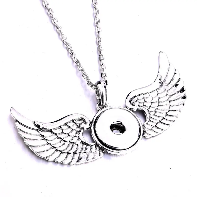 

sublimation new wings women necklaces pendants Valentine's Day button necklace pendant jewelry consumable 20pcs/lot