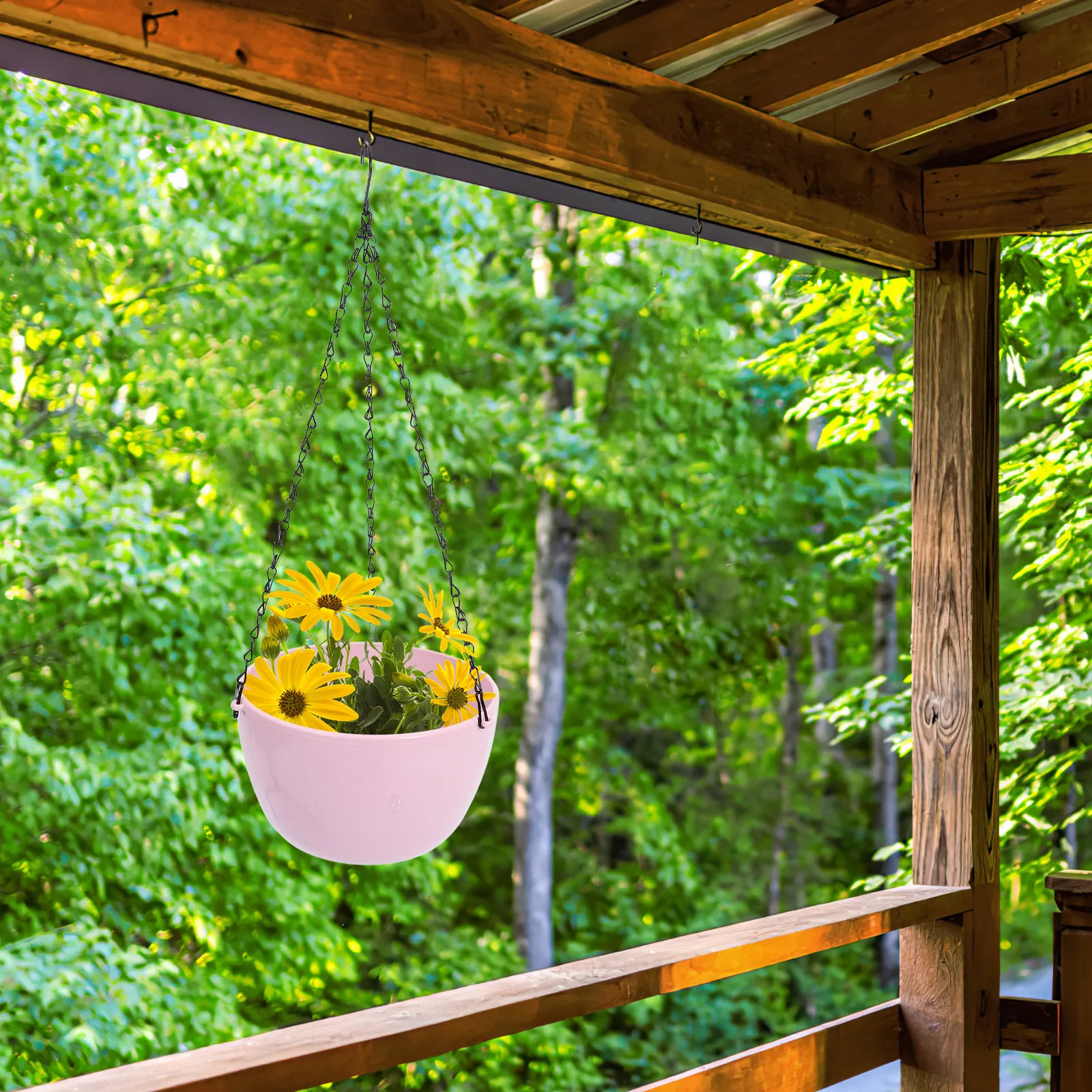 

Hanging Planter with Hook Self Watering Indoor Outdoor Flower Pot Space Saving Greenery Container for Home Patio Decor