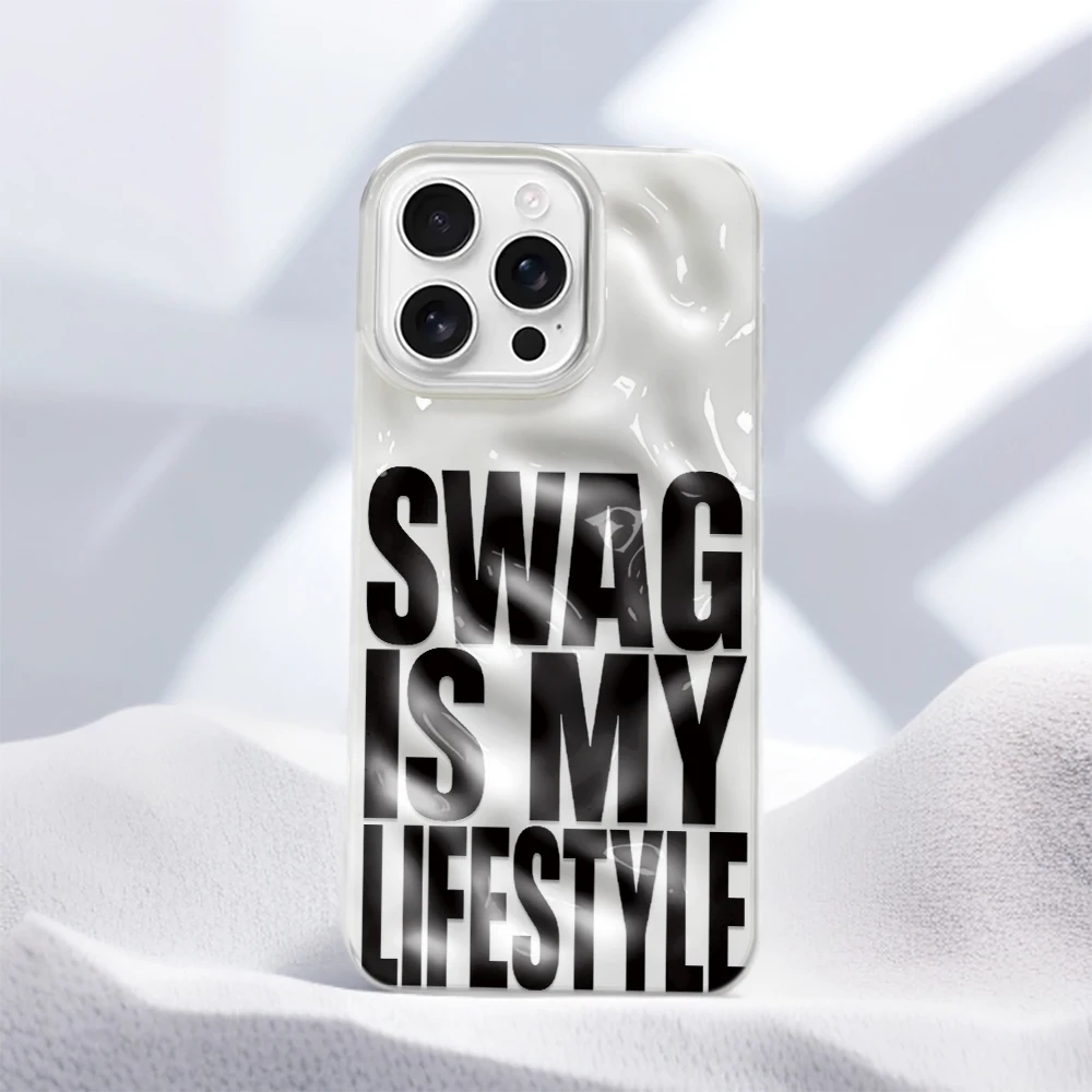 Bold Swag pro Black Phone Case for iPhone Slim Series 12/13/14/15/16/17/18 - Soft TPU Aesthetic Button Cover Cool Max Design