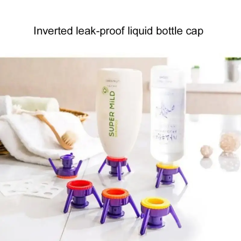 3/6pcs Toss It Bottle Cap Stand Kit Leak-proof Inverted Liquid Lid Set Easy To Pour Kitchen Bathroom Upside Down Stand Cover