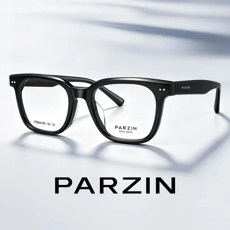 PARZIN Vintage Prescription Myopia Eyeglasses Frame Men Women Optical Glasses Frame New Acetate Eyewear