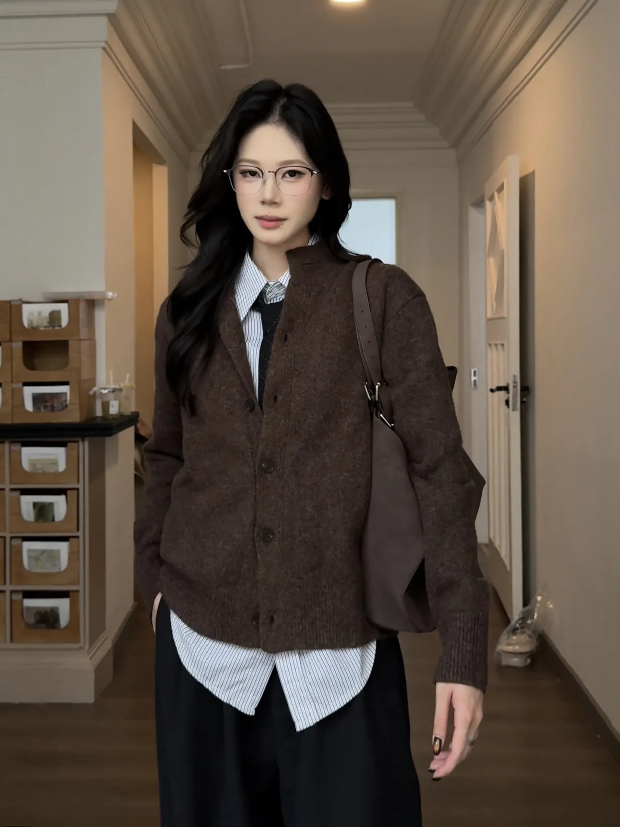 

Новый повседневный вязаный кардиган 2026 года с высоким воротником, очень большой размер, универсальный цвет, для отдыха