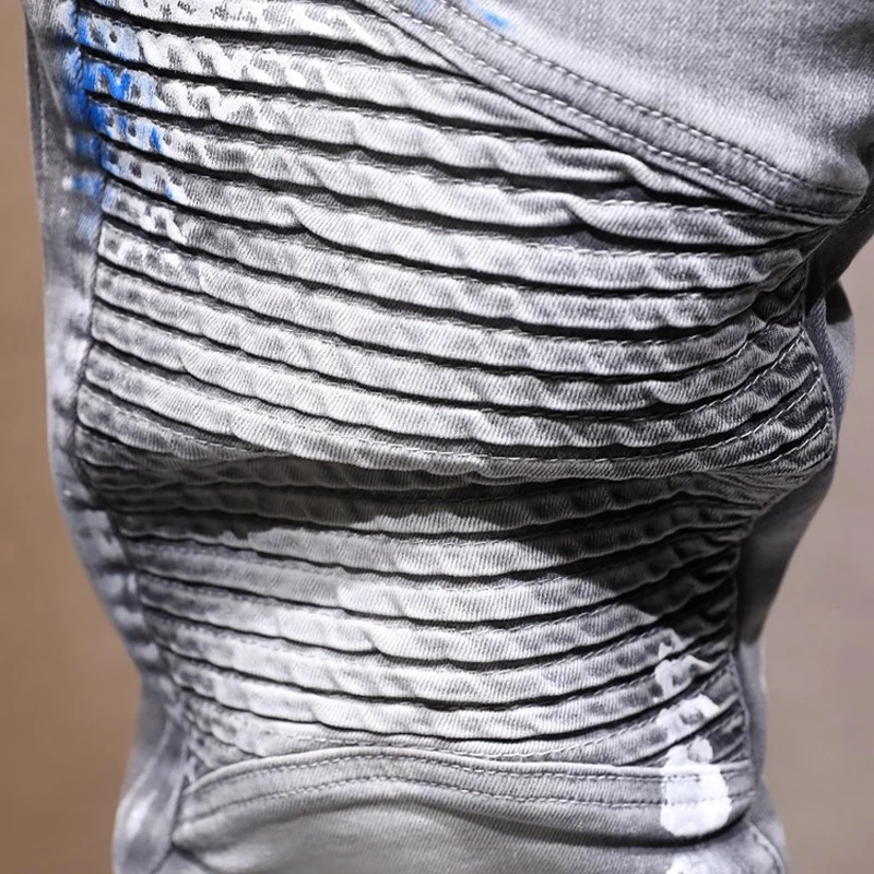 

Новые итальянские джинсы Y2k с окрашенными нашивками в рыболовную сетку, ностальгический стрейч, облегающий крой, светло-голубые джинсы в стиле ретро