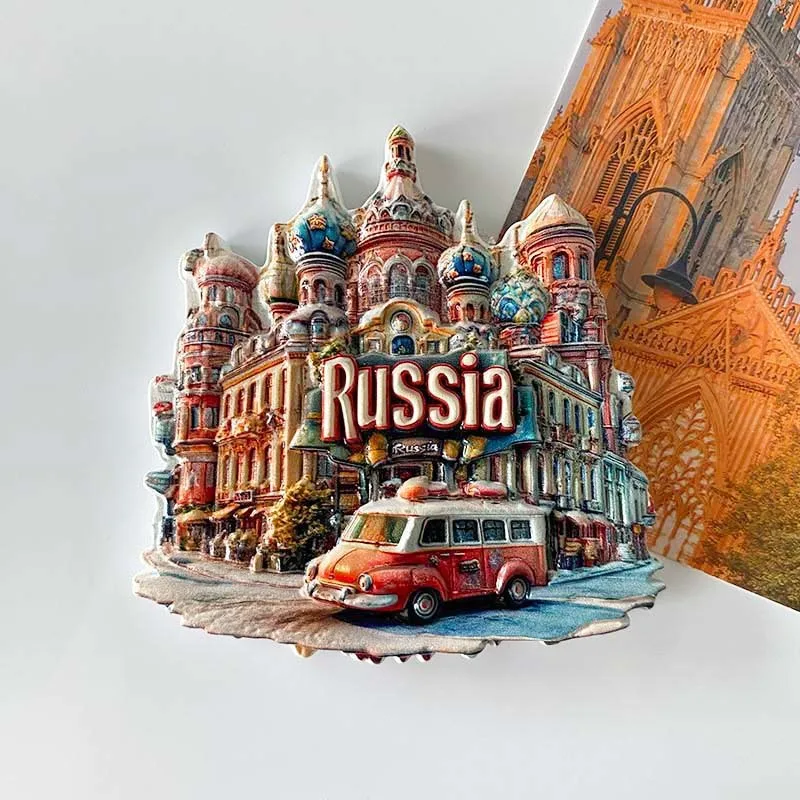

Russian Exotic City Architecture Home Decorations 3D Painted Fridge Magnets World Travel Souvenirs