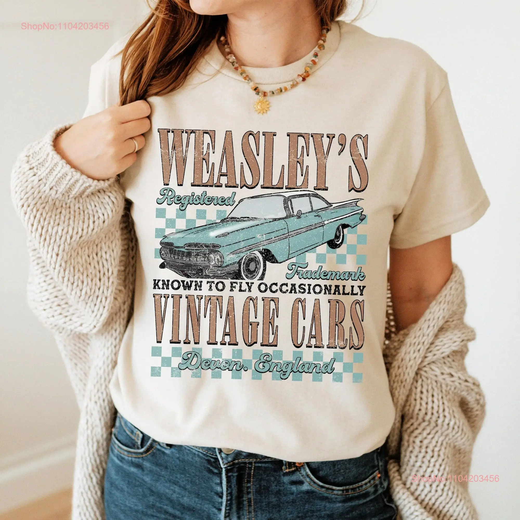 Wizard Flying Car T Shirt Vintage Cars Weasley Bookish Universal long or short sleeves