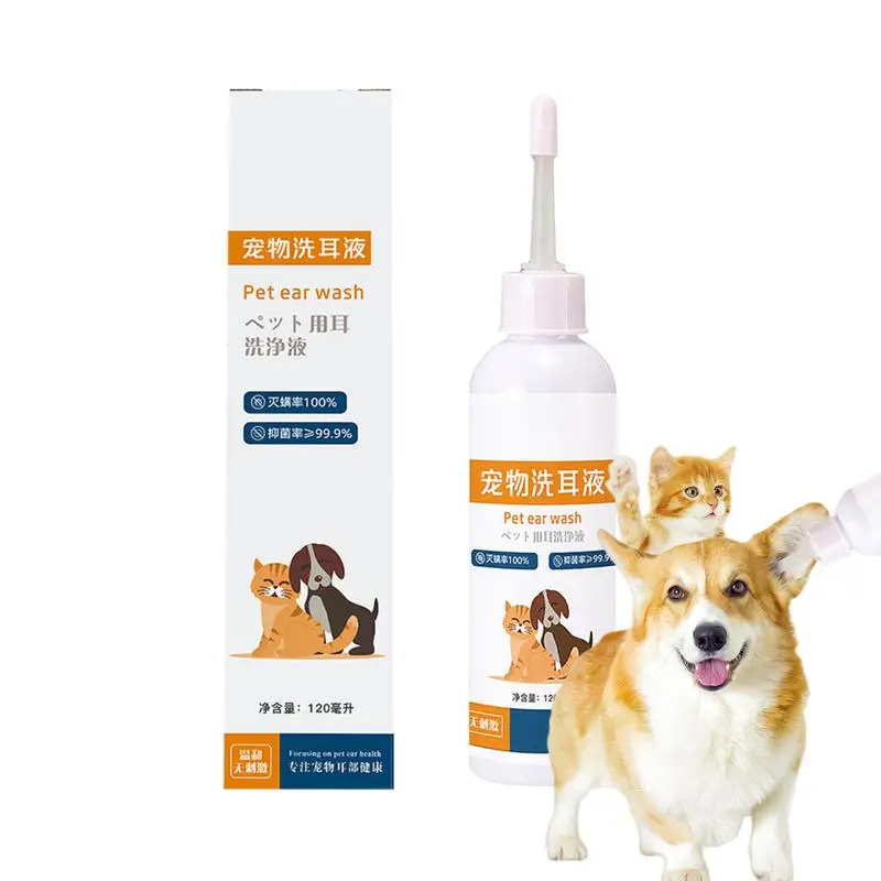 

Dog Ear Cleaning Solution Ear Cleaner For Pets 120ml Dog Ear Drops Pet Ear Cleaner Gentle Ear Rinse For Dogs Cats