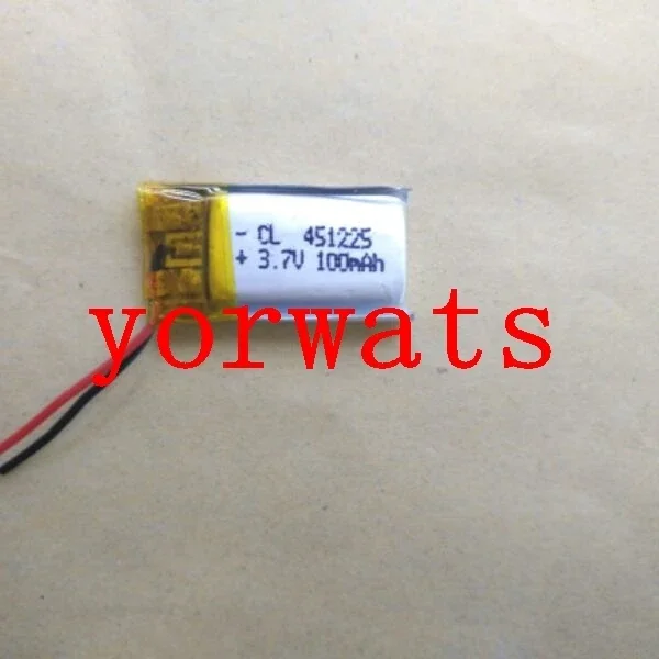 Nova bateria de polímero de lítio recarregável de íon-lítio 3.7v 451225   100mah