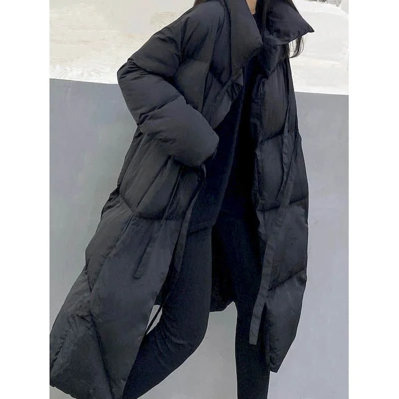 Quilted Coats Solid Oversized Stand Collar Padded Jackets for Women Korean Style Thickened Casual Vintage Harajuku Snow Clothes