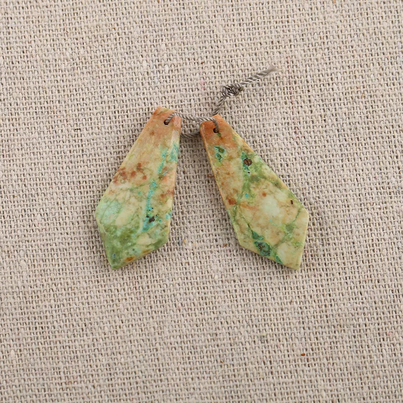 B&F Drop Chrysocolla Pendant Beads, Handmade Natural stones beads, Polished Stones for jewelry Making Supplies