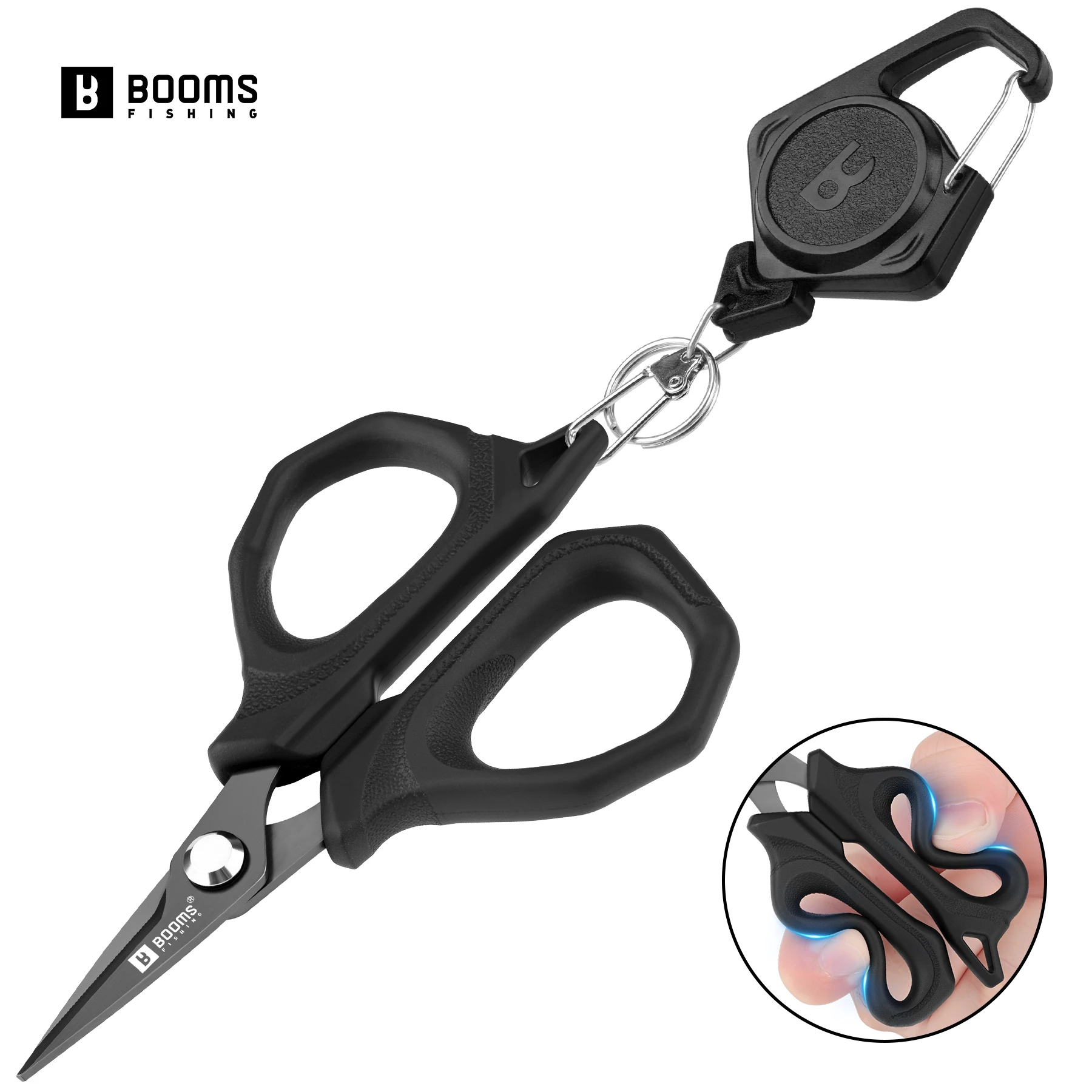 ازدهار الصيد S07 الفولاذ المقاوم للصدأ الصيد جديلة خط قطع مقص مع حامل شارة قابل للسحب حلقة تسلق معالجة صندوق الملحقات #1