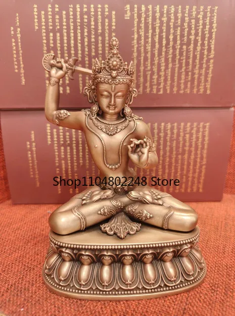 15CM Tibet 4 Arms Manjushri Buddha Copper Statue