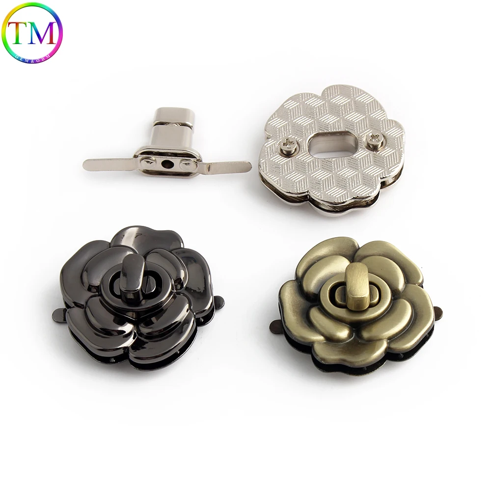 5-20Sets Pentagram/Flower Shape Metal DIY Clasp Turn Twist Locks For Shoulder Handbag Bags Purse Clasp Buckle Accessories