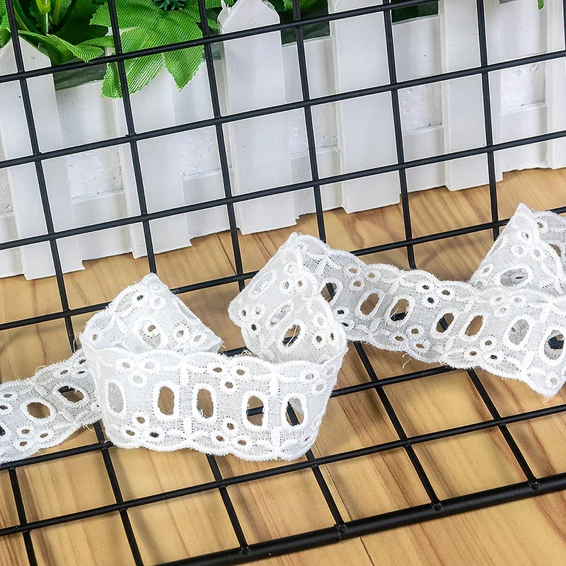 5yard 100% Cotton Embroidery Lace French Hollow Lace Ribbon Fabric Guipure DIY Trims Warp Knitting Sewing Accessories