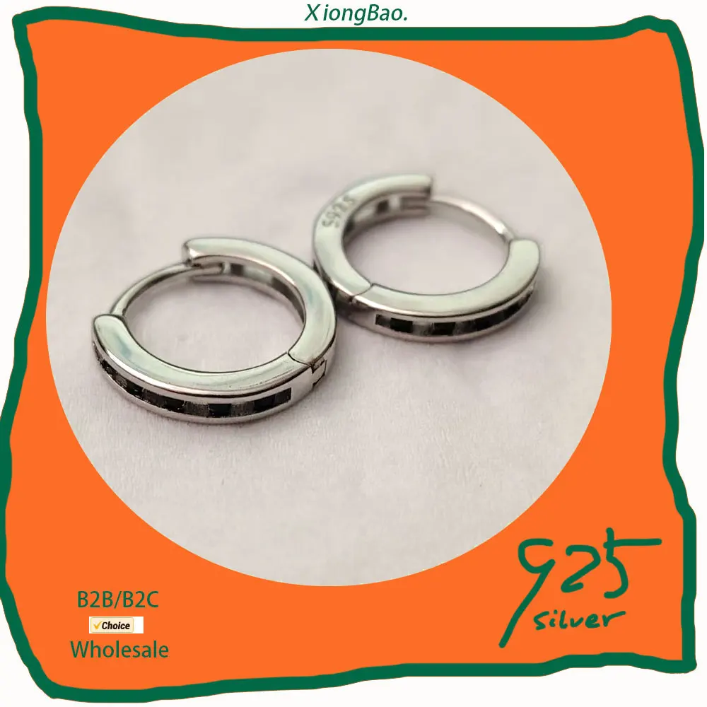 

Charm Earrings Stamp 925 Sterling Silver New Woman 2026 Hot New Fashion Jewelry High Quality Black Cubic Zirconia