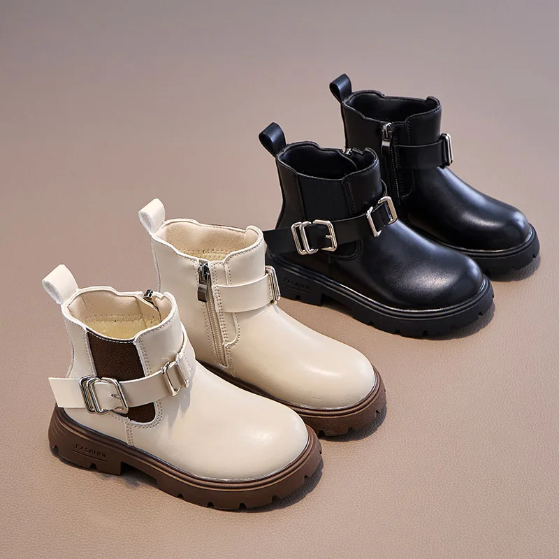 

Zapatos, осень 2023, новые детские кожаные ботинки в британском стиле, удобные нескользящие ботильоны для девочек, простая универсальная детская обувь Botas
