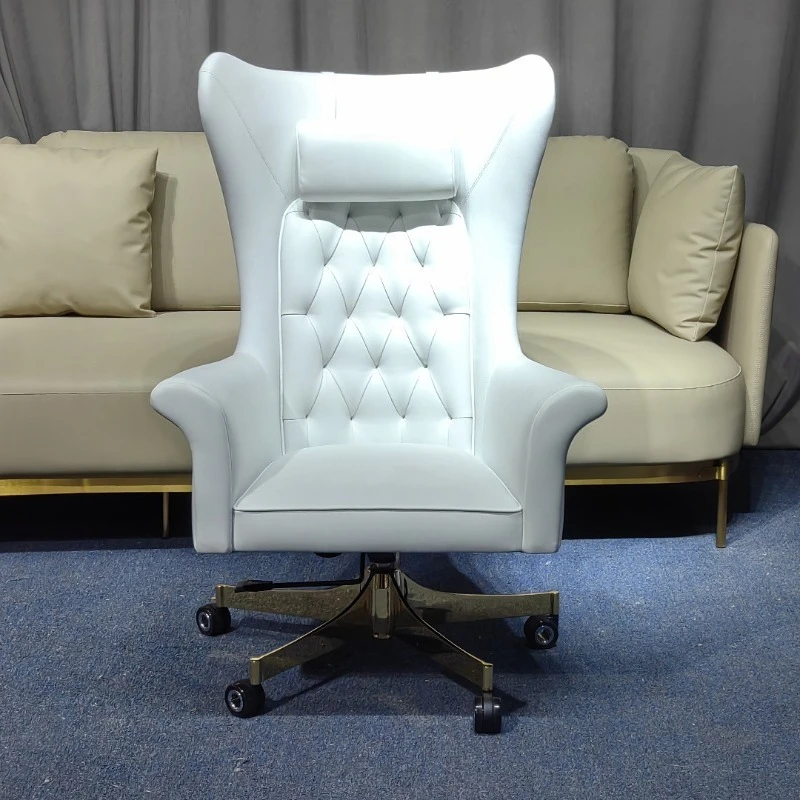 Italian office chair, leather rotating lifting comfortable backrest computer chair