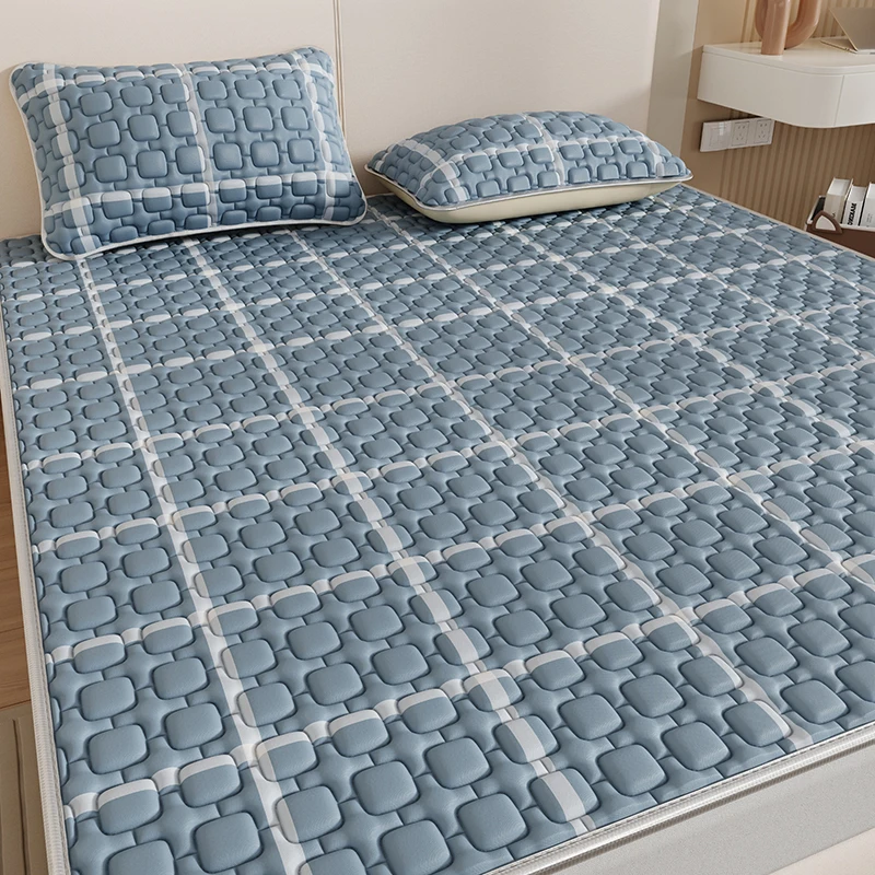Silk Pillowcase Set - Yeni Ekose Desenli Doğal Lateks Dolgulu