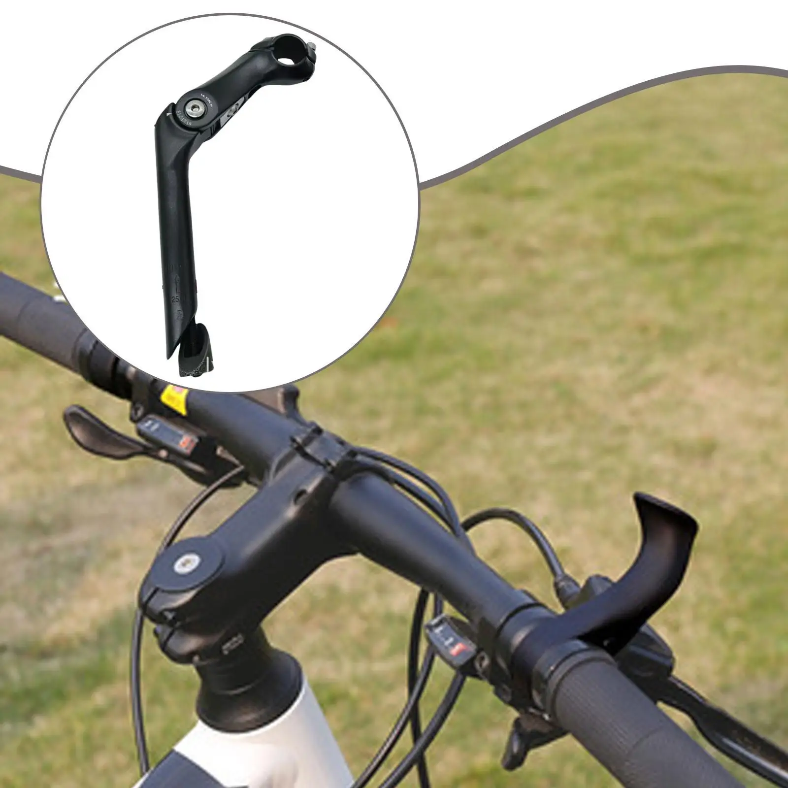 Bicycle Quill Stem Extender 25.4mm Handlebar Clamp Adjustable Riser for Mountain Cruising and Touring Bikes