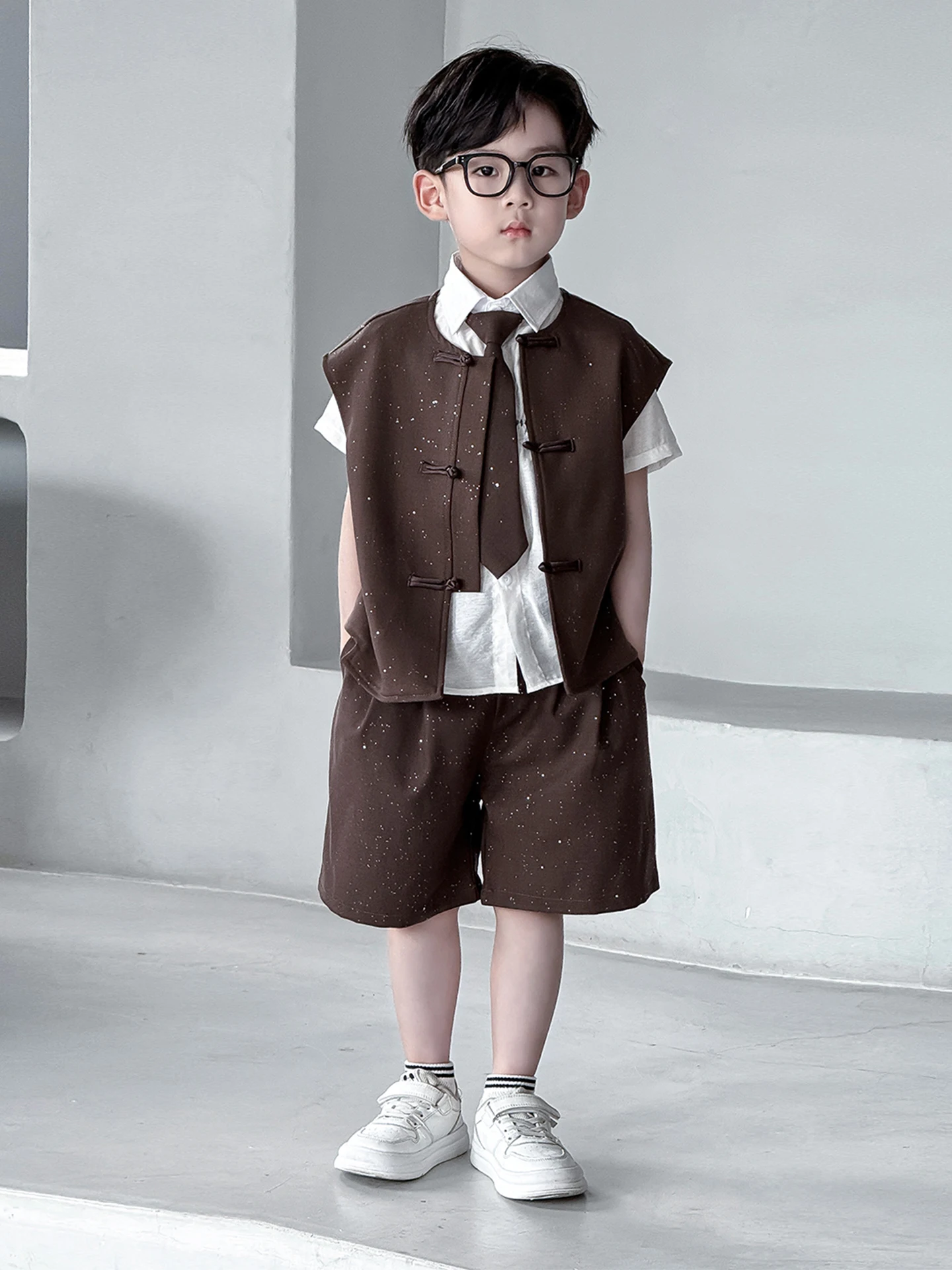 nouvel-ensemble-gilet-d'ete-fin-pour-garcons-de-style-chinois-costume-trois-pieces-pour-spectacle-vetements-de-style-national-pour-enfants-a-manches-courtes