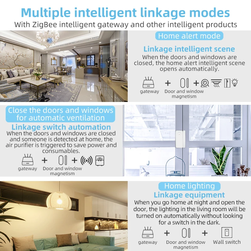 Tuya ZigBee Smart Shock Tür sensor Vibrations tür Magnets ensor Smart Shock Sensor Smart Tür sensor zwei in einem