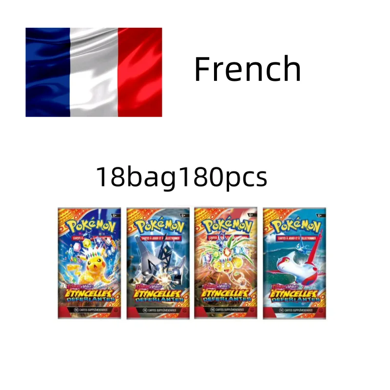 360Pcs French Pokémon TCG: Brilliant Stars Etsncelles Astral Radiance Obsidian Flames Booster Box Pokemon Cards 36 Pack Box.