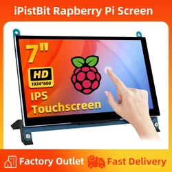 Raspberry pi Pantalla de 7 pulgadas, monitor de pantalla táctil IPS TFT LCD HDMI 1024*600