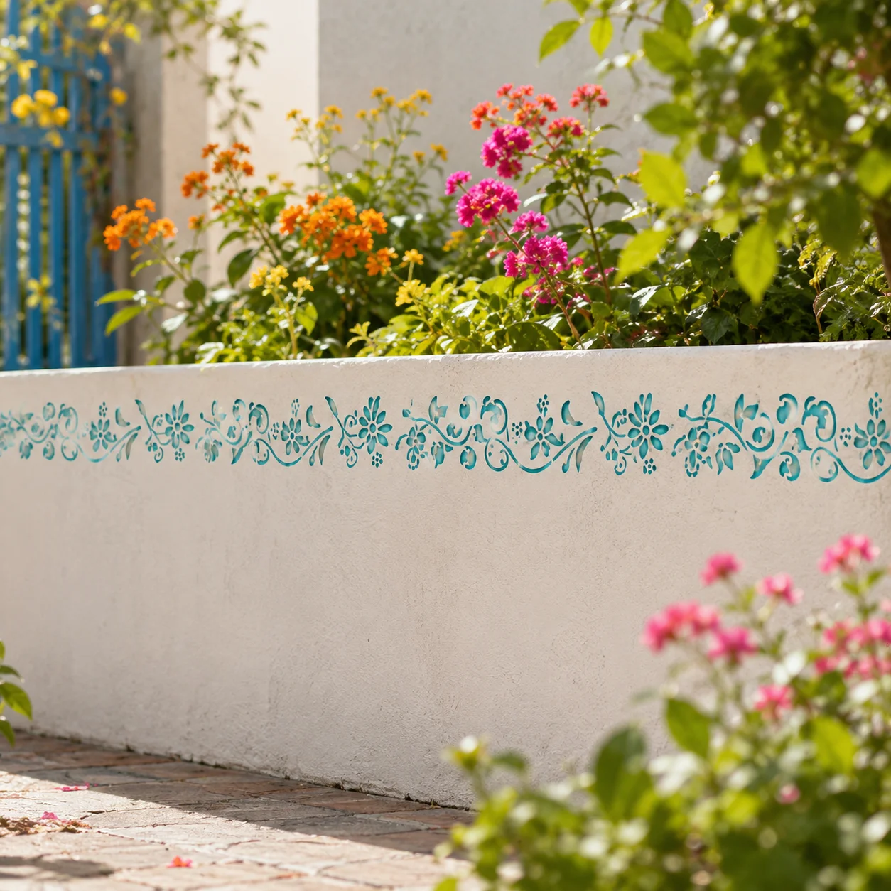 12Pcs 2.95x11.8in Floral Border Stencils Reusable PET DIY Painting Stencils Vine Pattern Craft Templates Wall Wood Fabric Decor - view 6