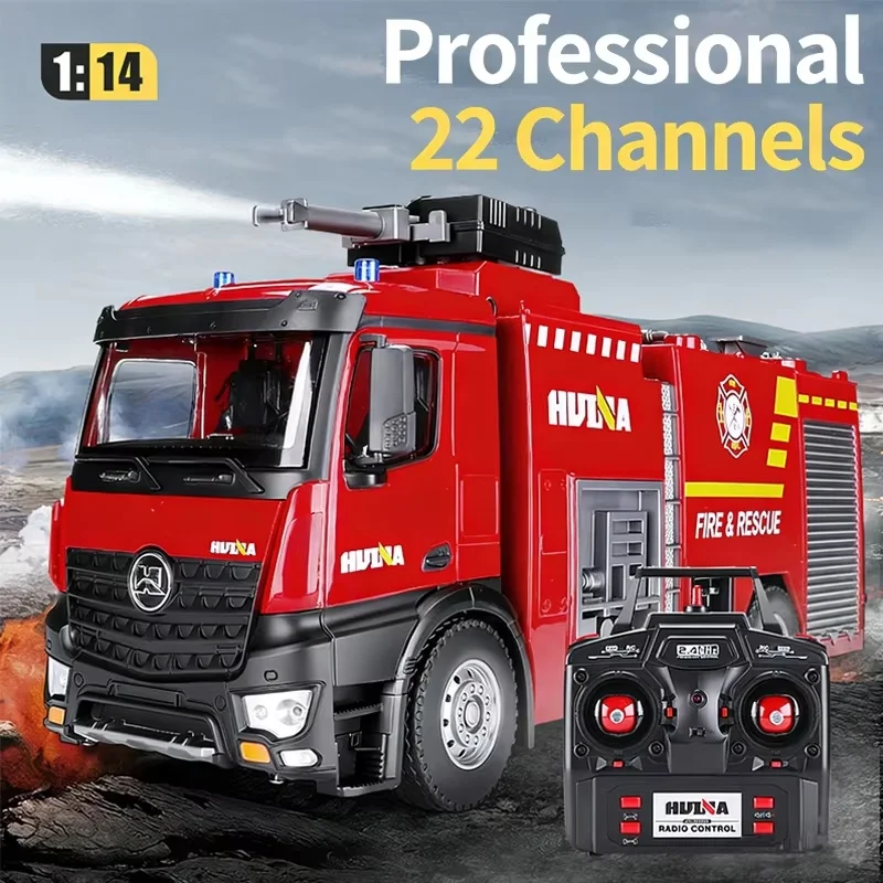 RC Car NO.1562 1/14 22Channel RC Box-Type Water-Spraying Fire Truck With Light Model Toy vehicles Desktop Decor Collection Gift