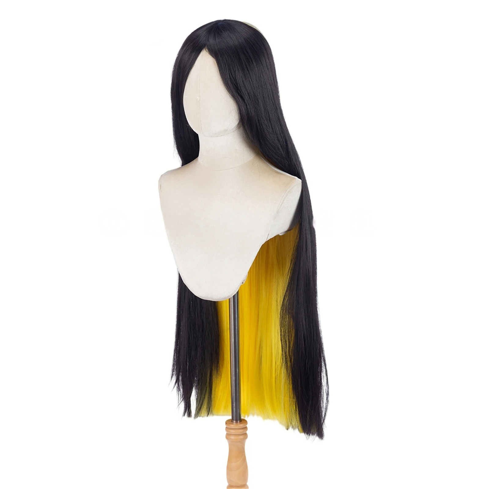 

Hazbin Sir Pentious Cosplay Wig Anime Women Men Black Yellow Wig Heat-Friendly Synthetic Fiber Long Straight Hair Halloween Prop