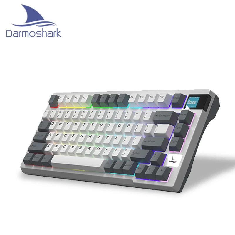 

Motospeed Darmoshark K8 Bluetooth 2.4G Wireless/Wired Mechanical Gaming Keyboard 81 keys Hot-swap Mini Display For PC Computer