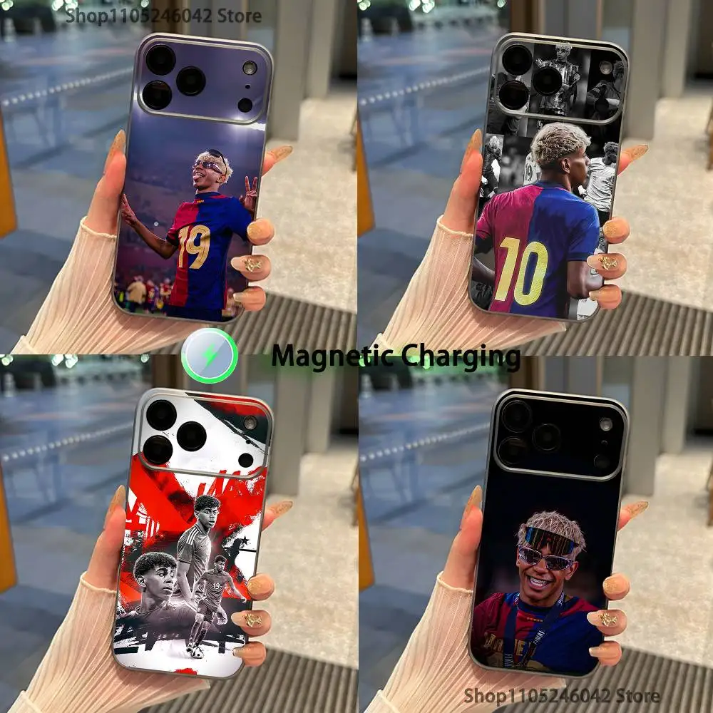 

L-Lamine-es Football Y-Yamal-ls Magnetic Wireless Charging Transparent gray Phone Case For iPhone 17,16,15,14,13,12,Pro,Max,Plus