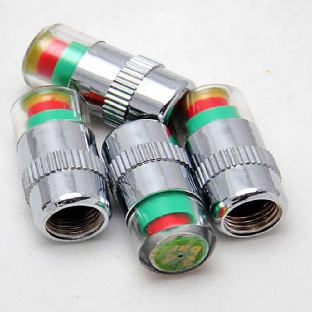 4pcs Warning New Air Alert Monitor Car Stem Caps Air Pressure Valve Tire Gauge Sensor Indicator