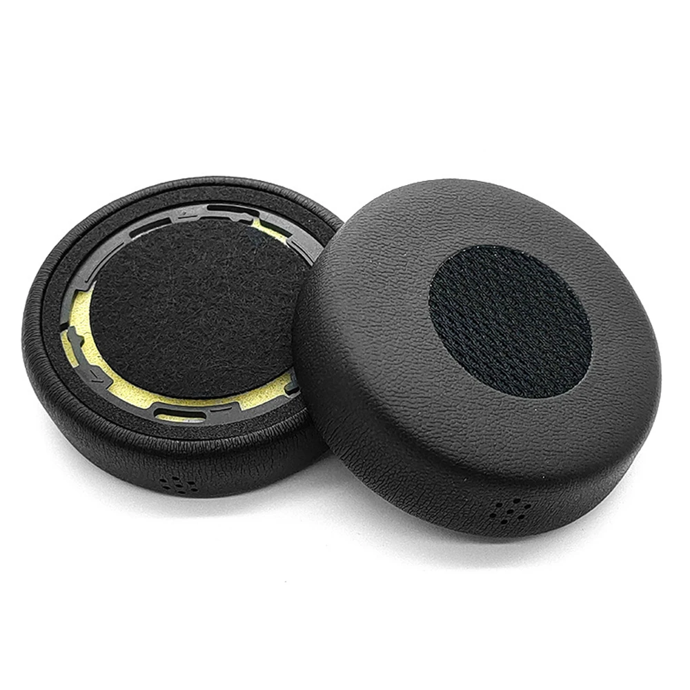 Leather Cushion Cover for Jabra Evolve 20se 30II 40 65 75 Earpads Cover Sponge Soft Headphone Pads Black