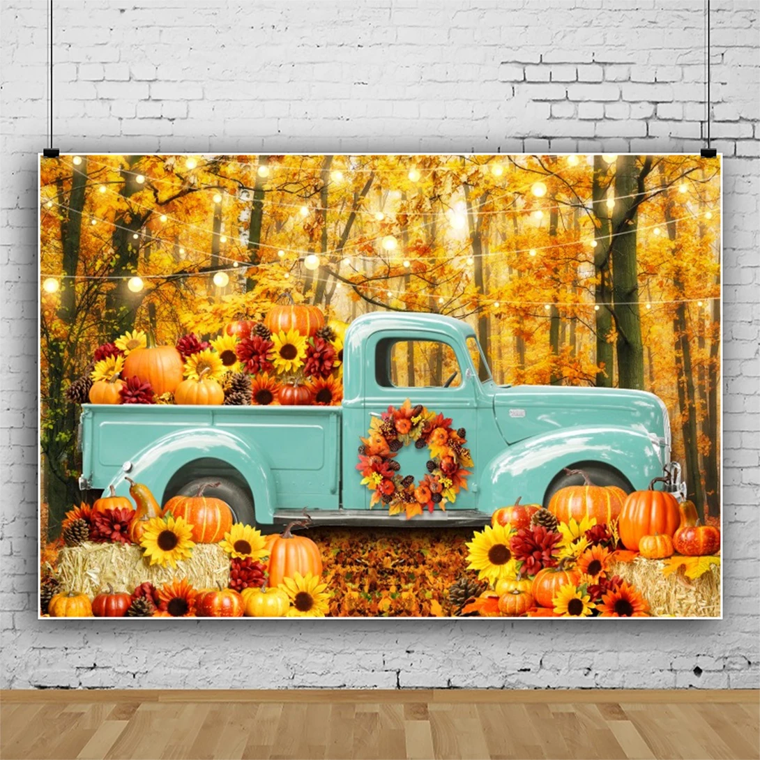 الخريف هالوين اليقطين مزرعة القش مشاهد التصوير خلفية الحصاد سيارة استحمام الطفل صورة التصوير خلفية التصوير الفوتوغرافي