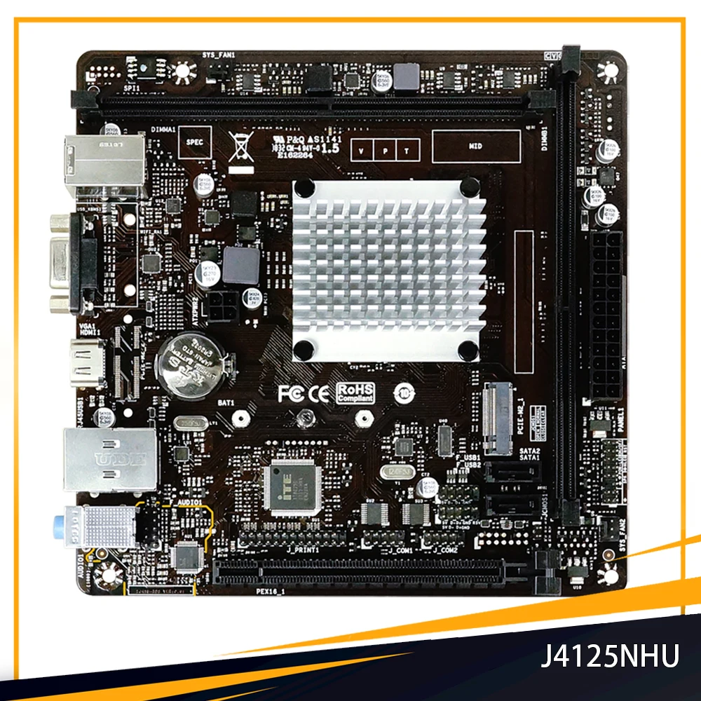 New J4125NHU For Biostar J4125 DDR4 Onboard Quad-Core Low-Power Processor Motherboard