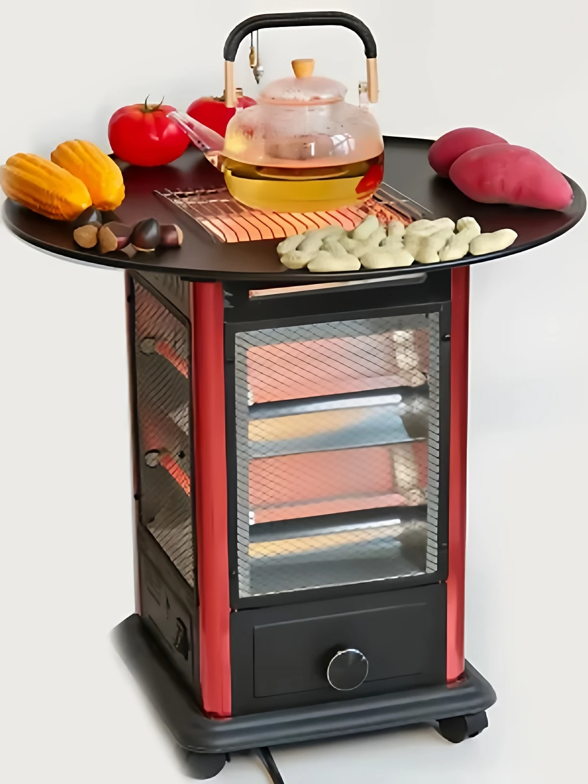 

BBQ Stove Five-Sided Heating Tea Boiling High-End Ring Stove Qui Heating Indoor Portable Stainl Steel BBQ ill