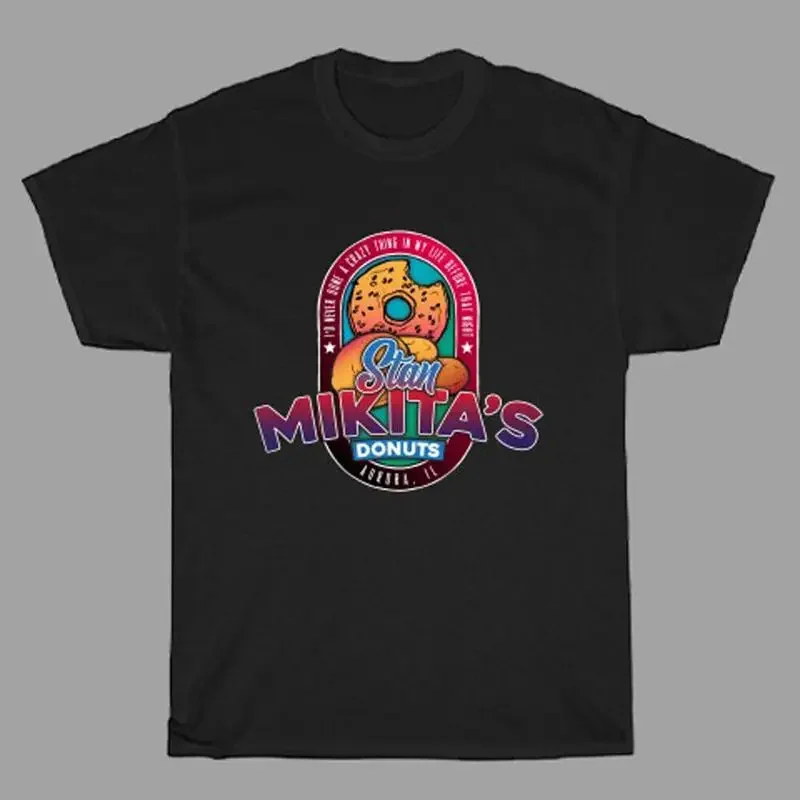 Stan Mikita's Donut Wayne's World Men's Black T Shirt Size S to 3XL