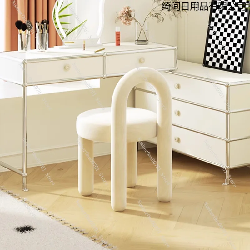 

Cream Style Makeup Stool High-End Feel Home Vanity Table Special Makeup Chair
