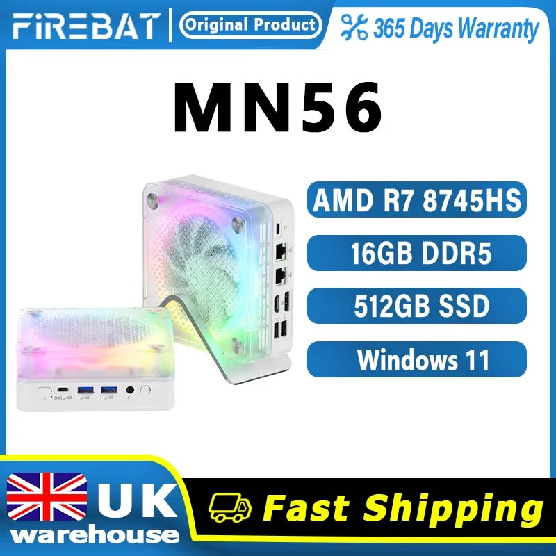 Firebat Mn56 Mini Pc Amd Ryzen 7 8745Hs 16Gb Ddr5 512Gb Ssd