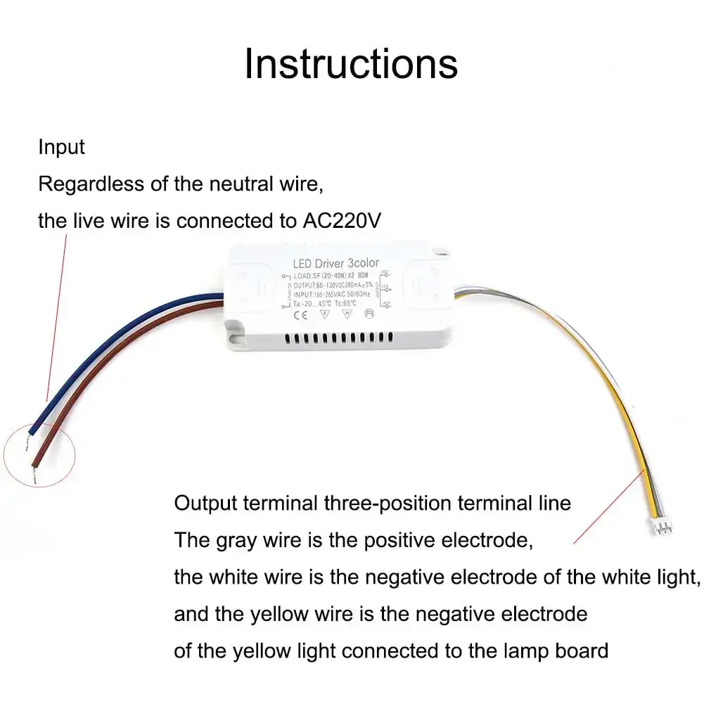 LED Driver 260-280MA AC165-265V 50-60HZ 8-24W/20-40W/30-50W 40-60W 50-70W LED Constant Current Driver Power Unit Supply Adapter