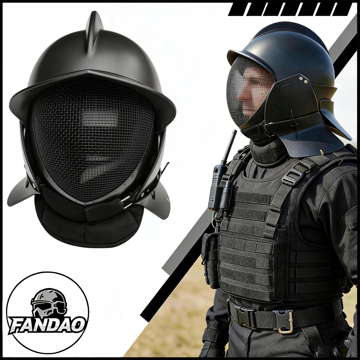 

Spanish Musketeer Tactical Protective Helmet HEMA Sparring Gear for SCA Historical Fencing Combat Training Reenactment Wargame