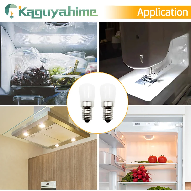 =(K)= 2pcs E14 LED Fridge Light Bulb 2W Refrigerator Light AC220V  Bulb 2835 SMD Corn Lamp For Freezer sewing machine Lighting