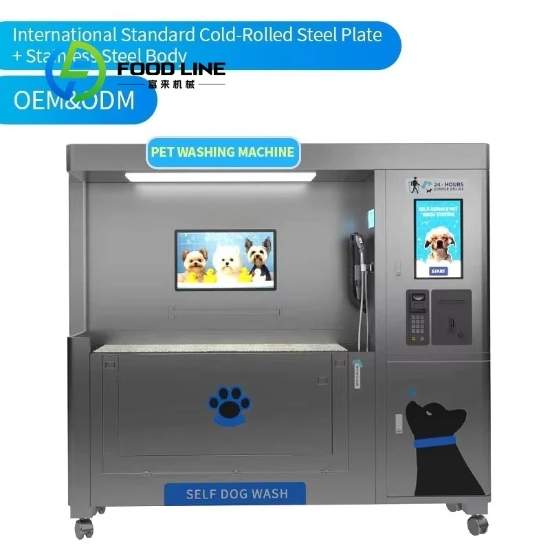Customized Stainless Steel Commercial Automatic Self Service Pet Washing Station Large Size Dog Grooming Bath Machine