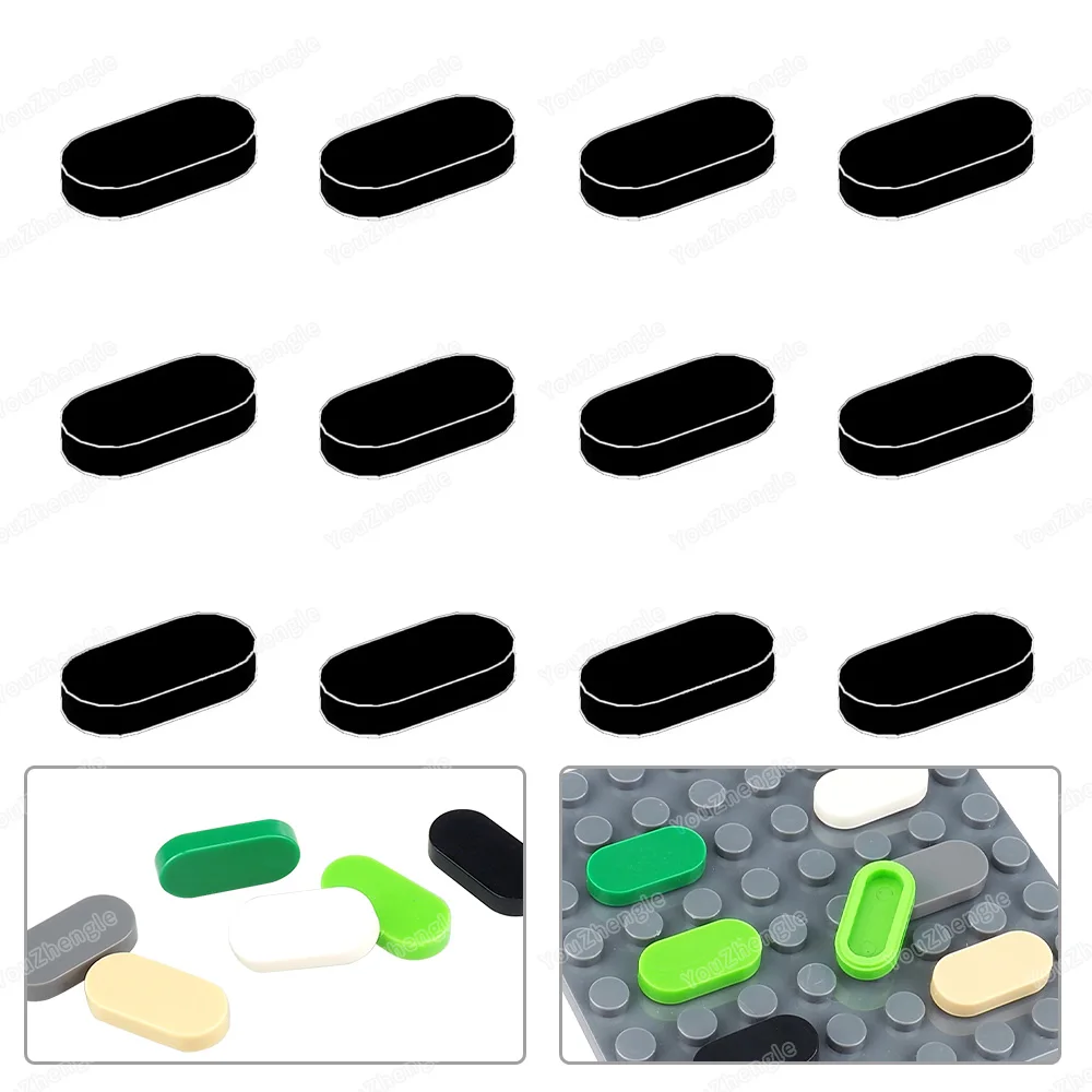 1126 Building Block Tile Round 1x2 Oval Parts Assembly MOC Figures Street Scene Mecha Gear Scene Match Model Boys Gifts DIY Toys