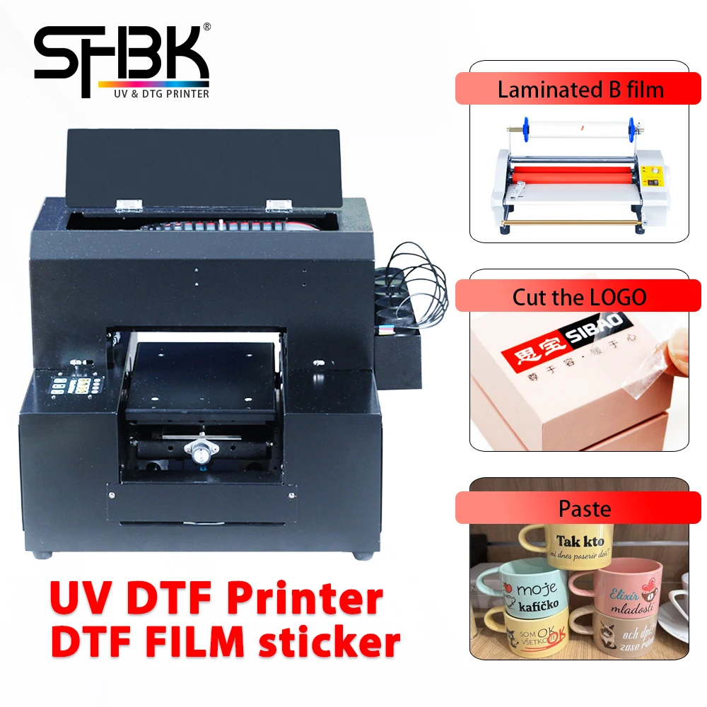 SHBK A4 UV DTF printer kit for Design and produce UV DTF transfer stickers in one's own studio. free ink film, free shipping