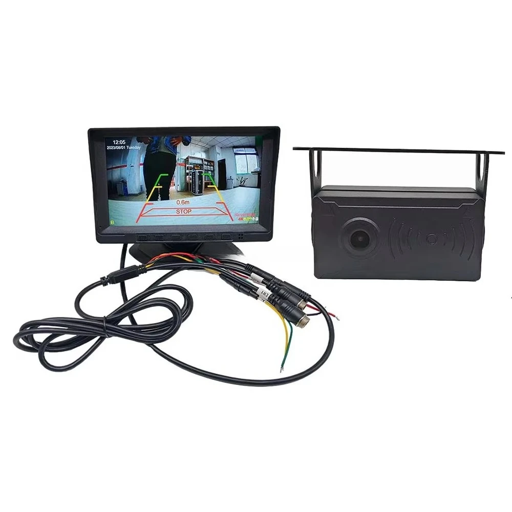 11GHz Radar Sensor 3-in-1 Parking and Reversing Camera DVR for Truck and Bus Blind Spot Detection Buzzer Warning with 7-inch